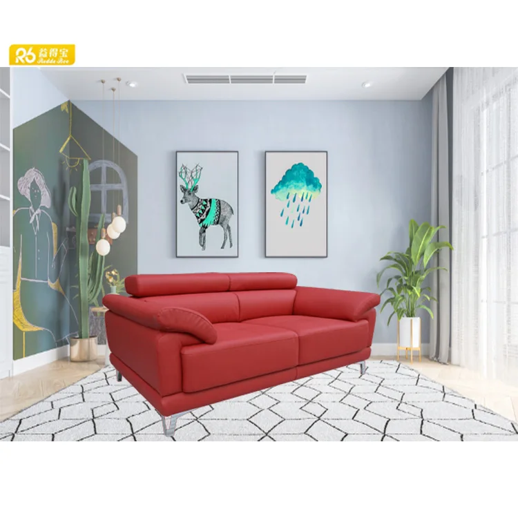 Redde boo Home Furniture Modern Fabric European Style I Shaped Sofa Cheap Sectional Sofa Lounge Couch For Living Room 6927