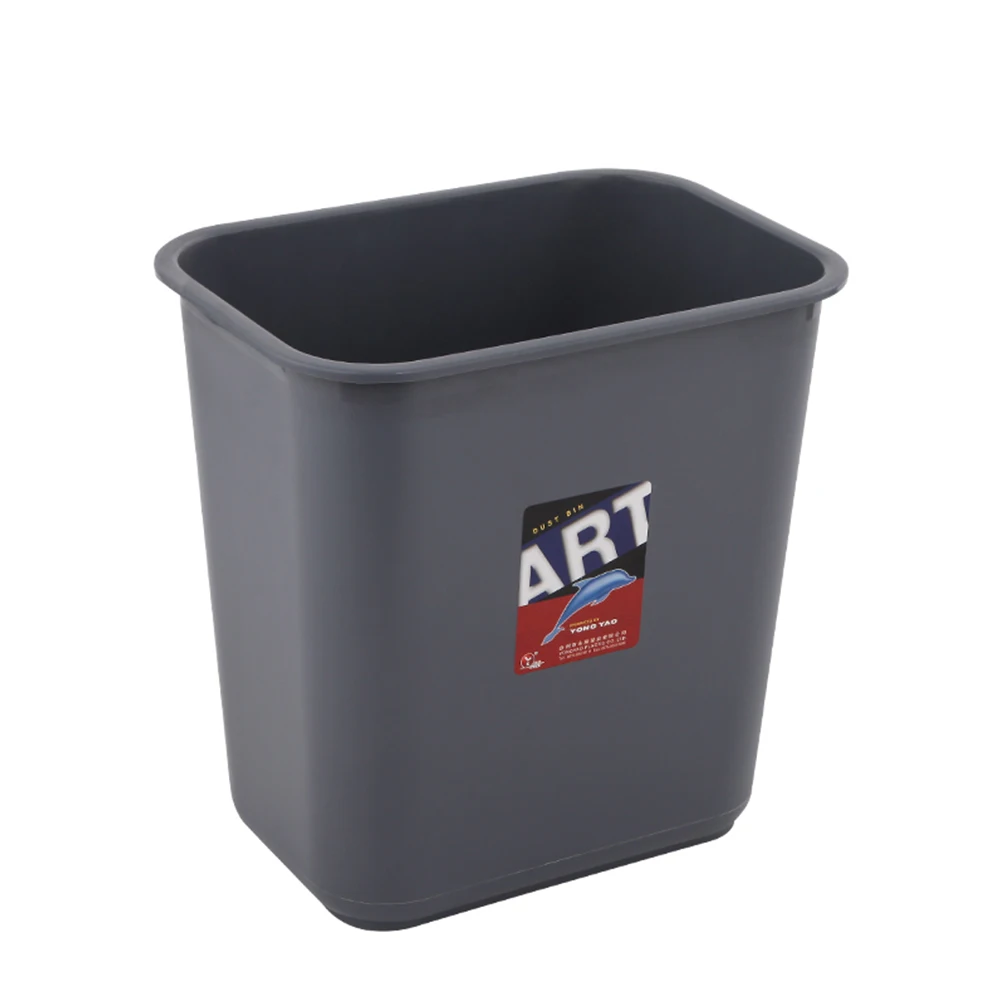 Indoor 15 liter plastic recycle waste bin square trash box