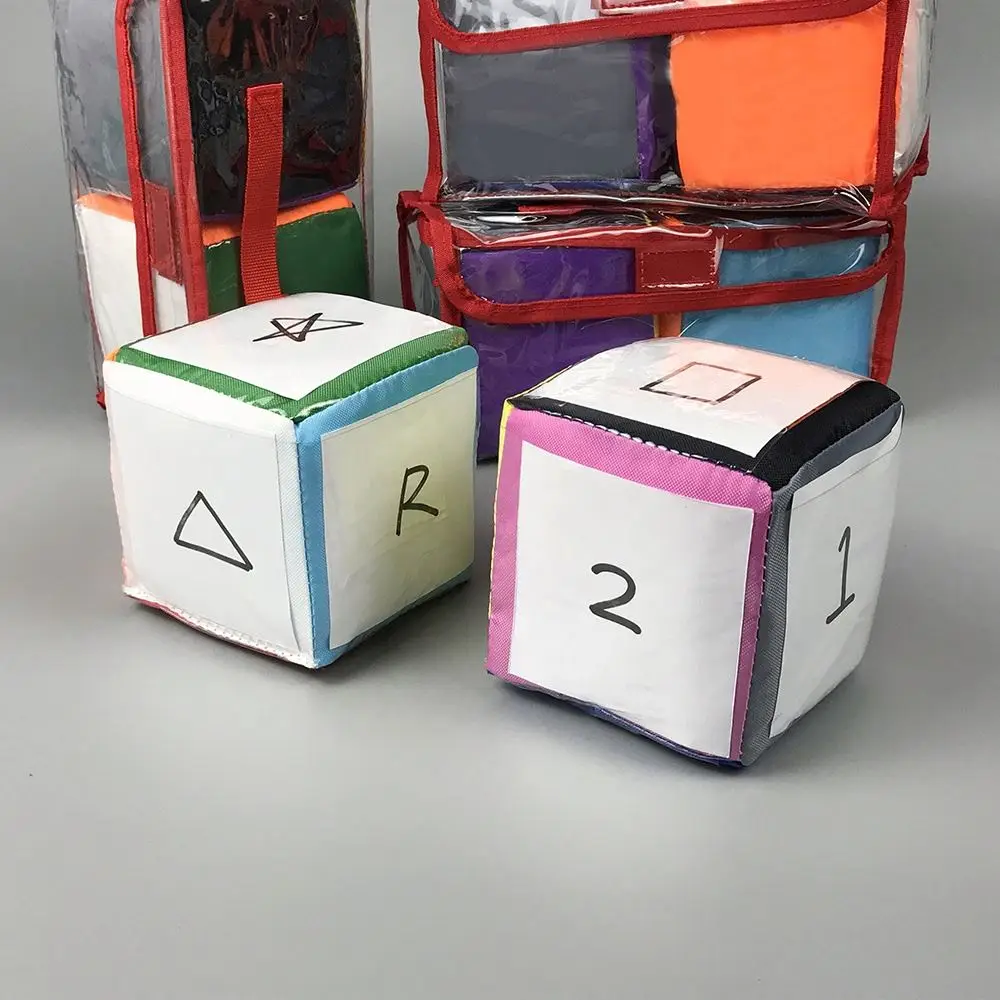 Education Playing Game Dice Pocket Cubes for Teaching - Set of 2 Foam Dice Game Set Lightweight Soft Resealable Storage Bag