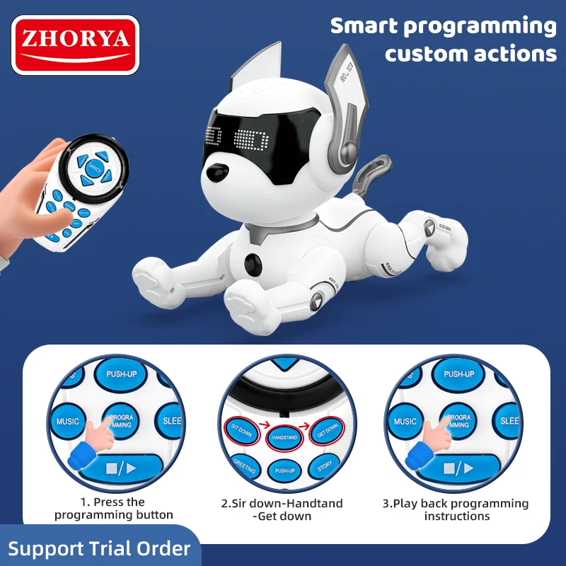 Zhorya Programmable Smart Dancing Singing Puppy Robot Dog Toy Kid Smart Dog Robot Toy Rc Robot Toy for Kid