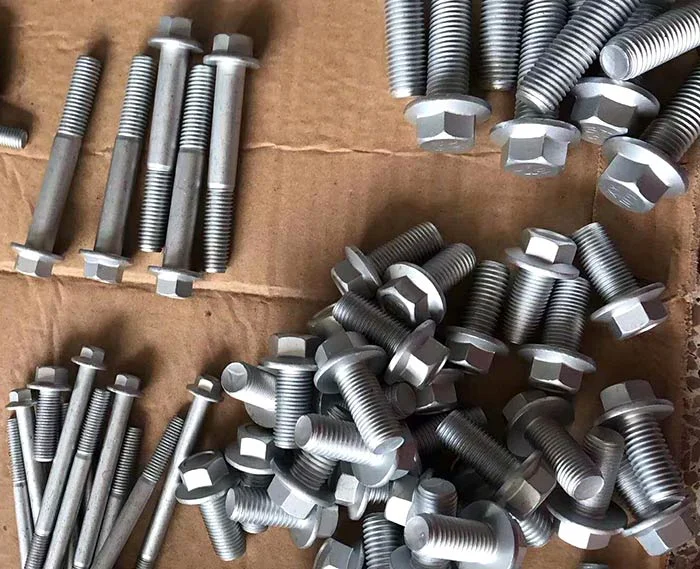 Full Thread Metric DIN6921 Hex Flange Bolt Fasteners Grade 10.9 Color Galvanized Steel with Zinc and Plain Finish