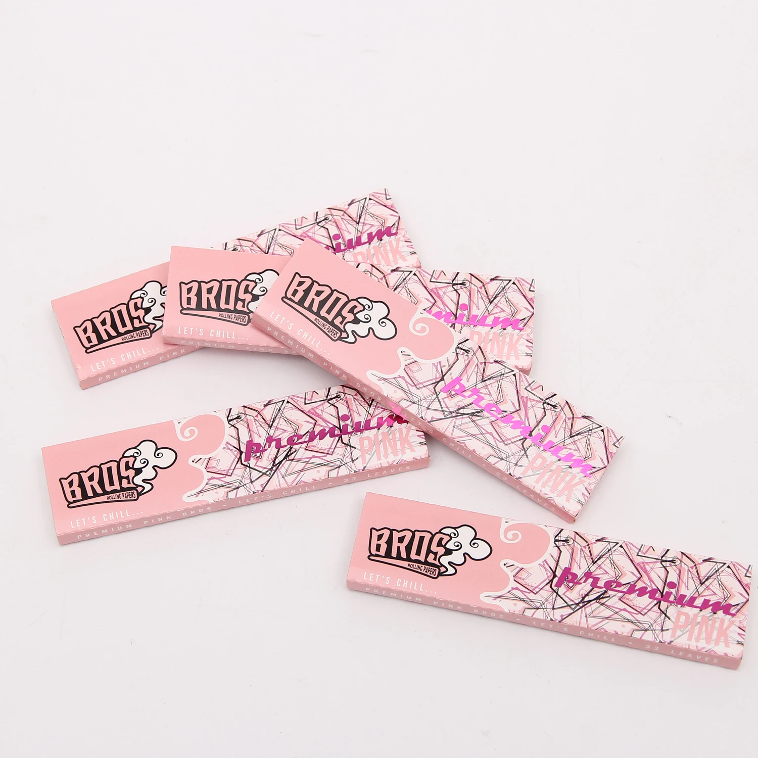 bros custom pink king size slim tobacco rolling paper smoking rolling paper tips filters