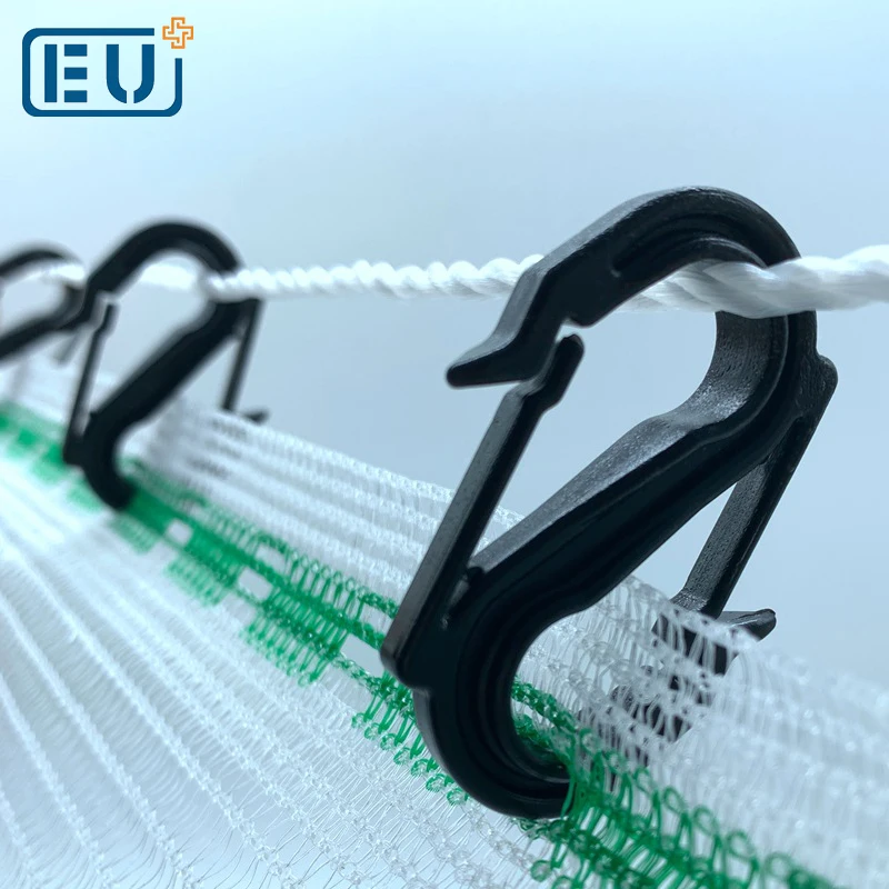 Agriculture plastic locking s hook plastic injection clip black circle plastic clip shade net cloth clamp