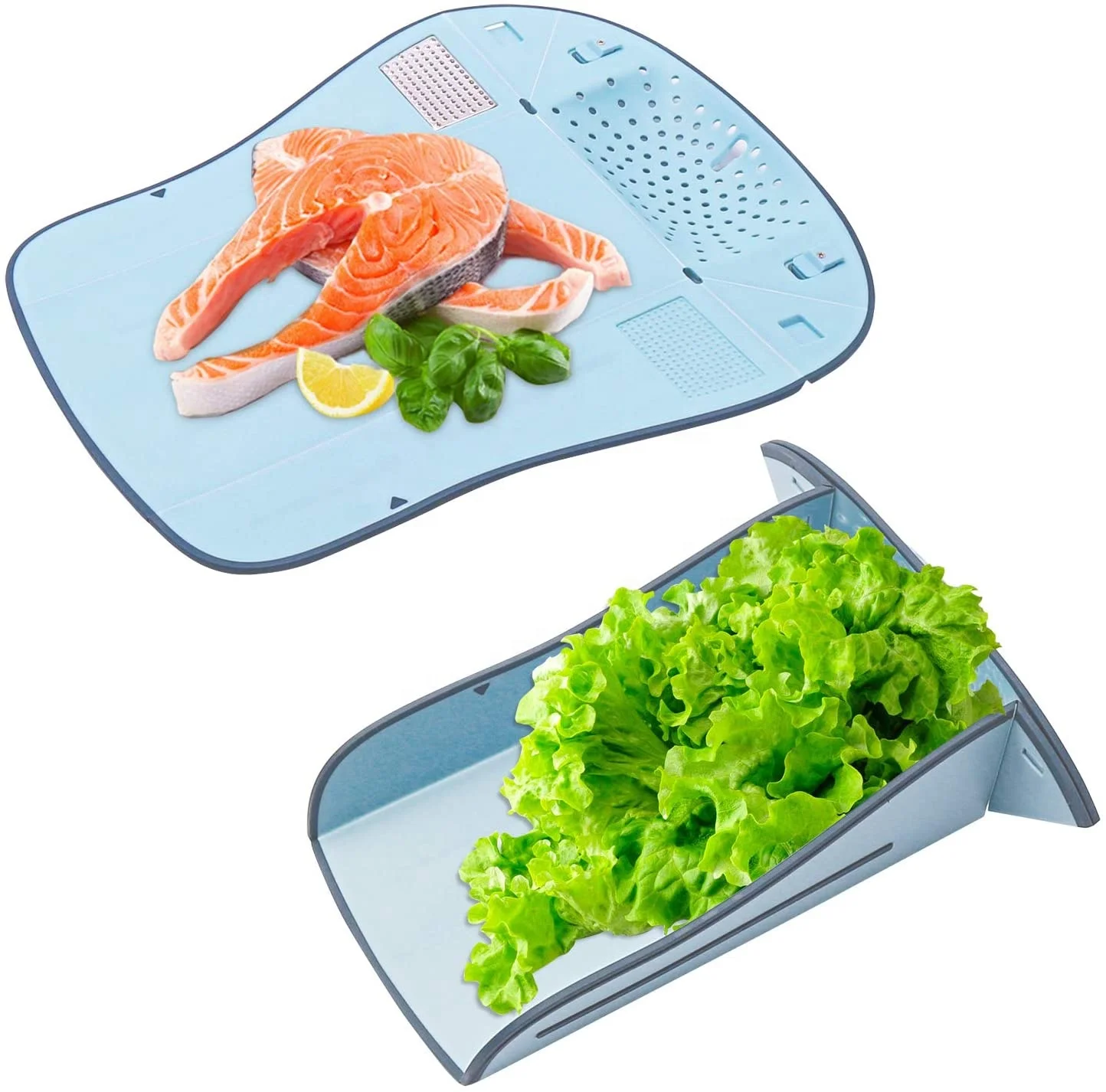 Multi-Function 4 in 1 Folding Chopping Board for Kitchen,Easy to Wash Pour Food Portable Grater and Grinder 15.8 X 12inch