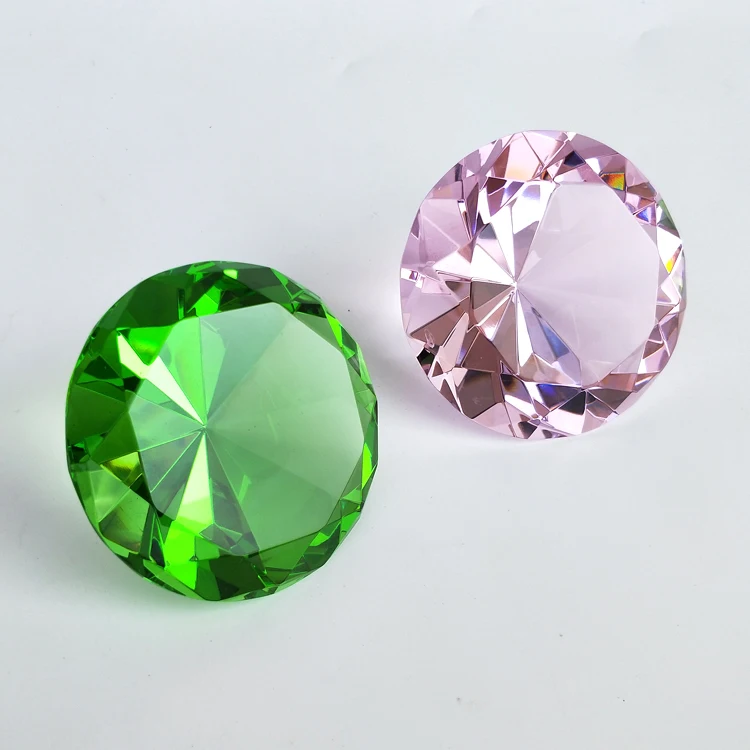 Optical Faceted Cut  Glass Giant Diamond Jewelry Home Decor Crafts Clear K9 Crystal Glass Diamond Paperweight for wedding favors