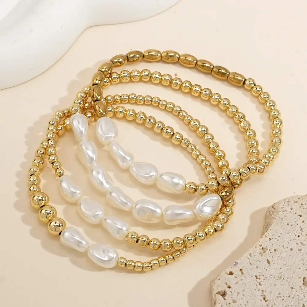 New arrival Design bracelet handmade jewelry imitation pearl bracelet four-piece beaded bracelet wholesale