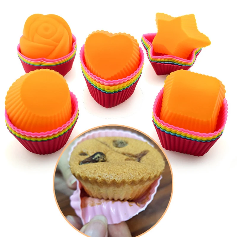 New product Hot Sale Reusable Food Grade Silicone Baking Cups Cupcake Liners Non-Stick Muffin Molds