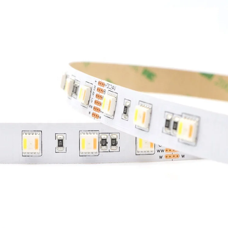 Светодиодная лента SMD5050 5 в 1 RGBWW DC12V 24V Гибкая лампа RGB + CCT 60 светодиодов/м