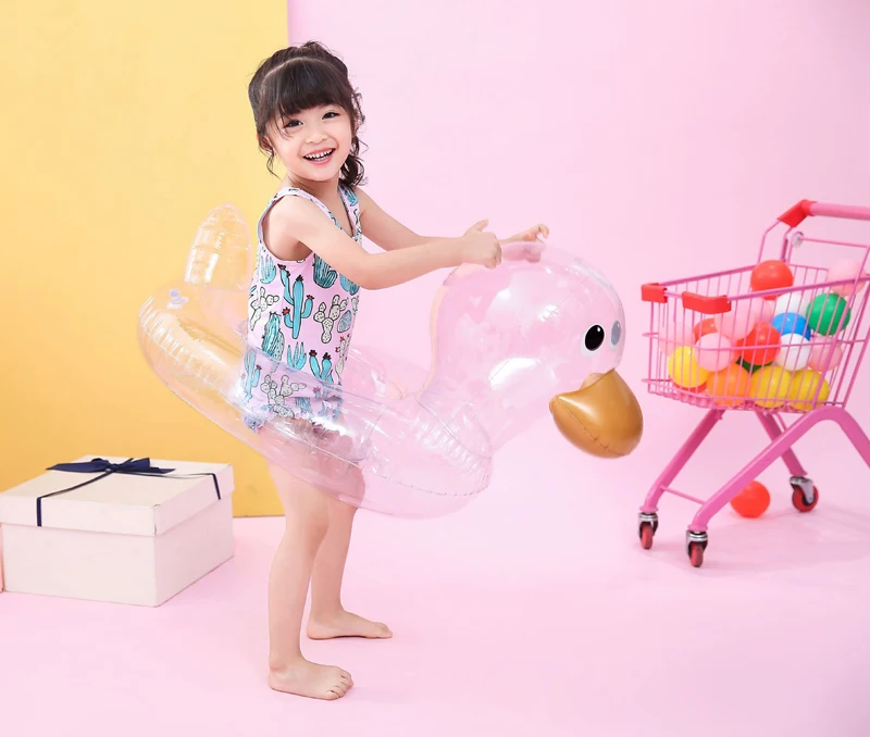 
Inflatable Transparent duck baby float seat 