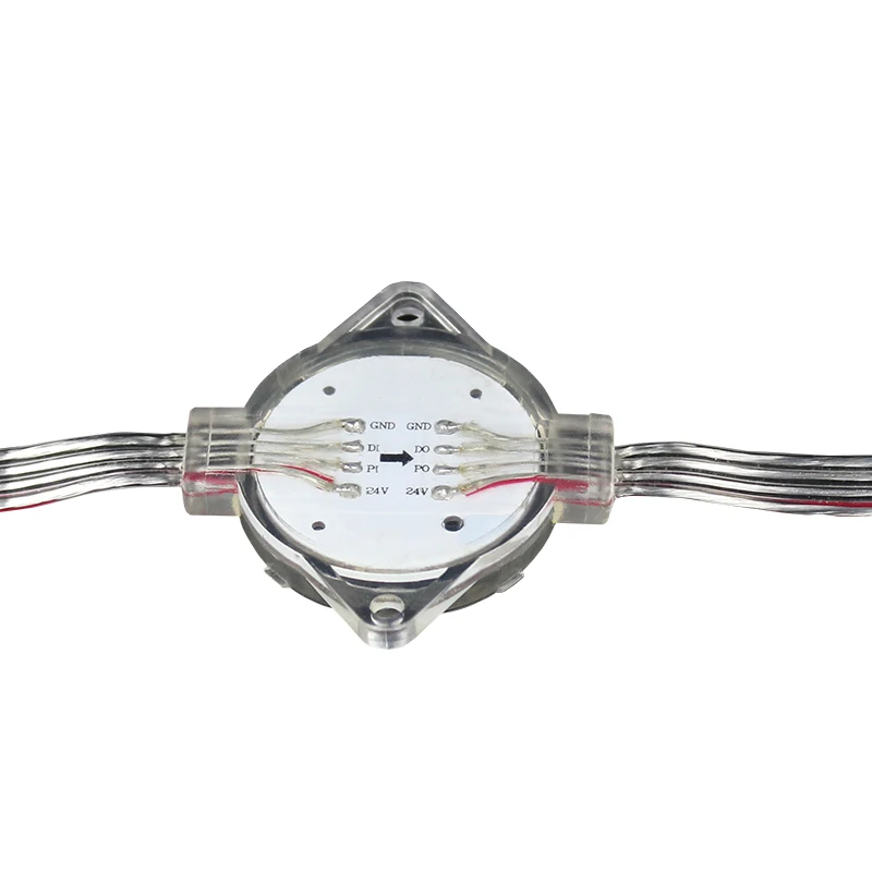 50mm Clear Flat LED DMX Pixel Point Light With DC24v 5050 RGB LED Chips For Building Lighting