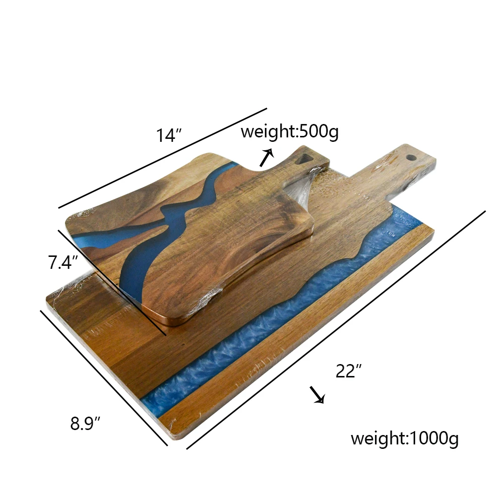 Wood Cutting Board with Epoxy Resin for Kitchen and Mini bar  for Meat, Cheese, Bread, Vegetables, Fruits for Kitchen