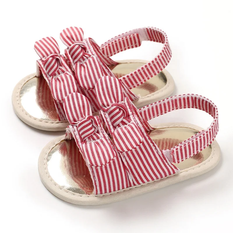 EVERTOP new pretty design beautiful cotton bow upper soft baby girl summer sandals shoes