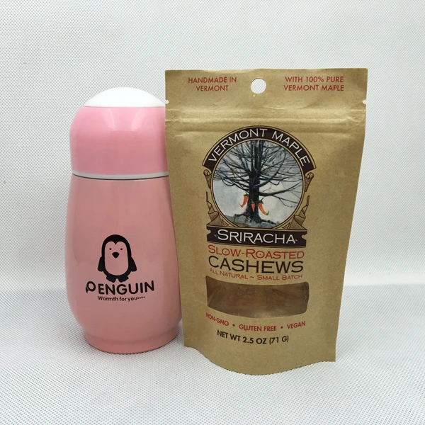 HS custom coffee bags For Snack Kraft Paper Stand Up Zip Lock Cashew Nuts Packaging Pouch