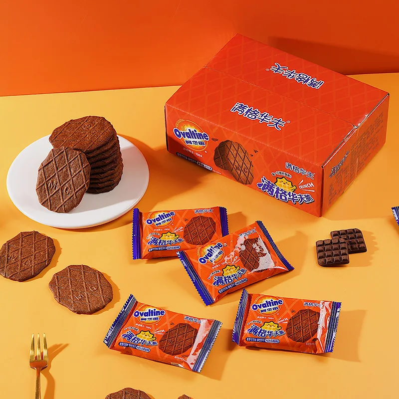Wholesale Top Selling Products 2024 Snack 315g/bag Chocolate Malt Cocoa Flavore Waffle Thin Biscuit Cracker