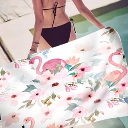 Flamingo Beach Towel Incredibly Soft Super Absorbent Large Microfiber Beach Towel for Travel Pool Softness Towel Beach