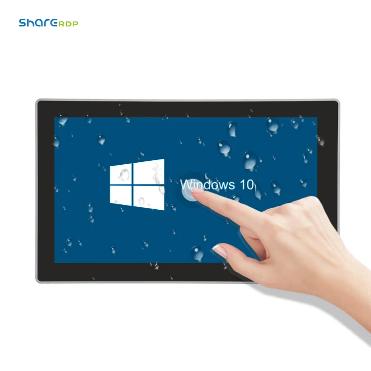 Sharerdp 15.6 Inch J6412 Touch PC Panel Waterproof Touch Rugged All In One Industrial Android Panel PC Tablet Windows 10