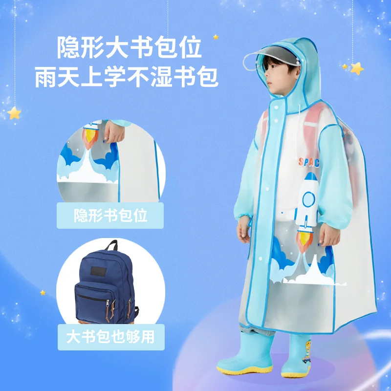 Kids Raincoats Waterproof Rainsuit 3D Cartoon Rain Jacket Toddler Rainwear Poncho For Girls Boys 2-12 Years