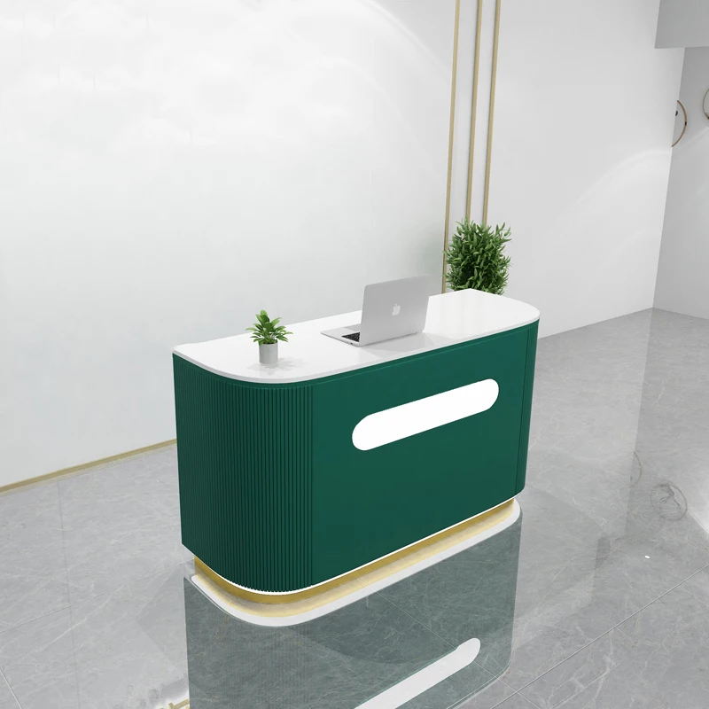Solid wood reception counter of beauty salon Cashier Small simple modern shop counter