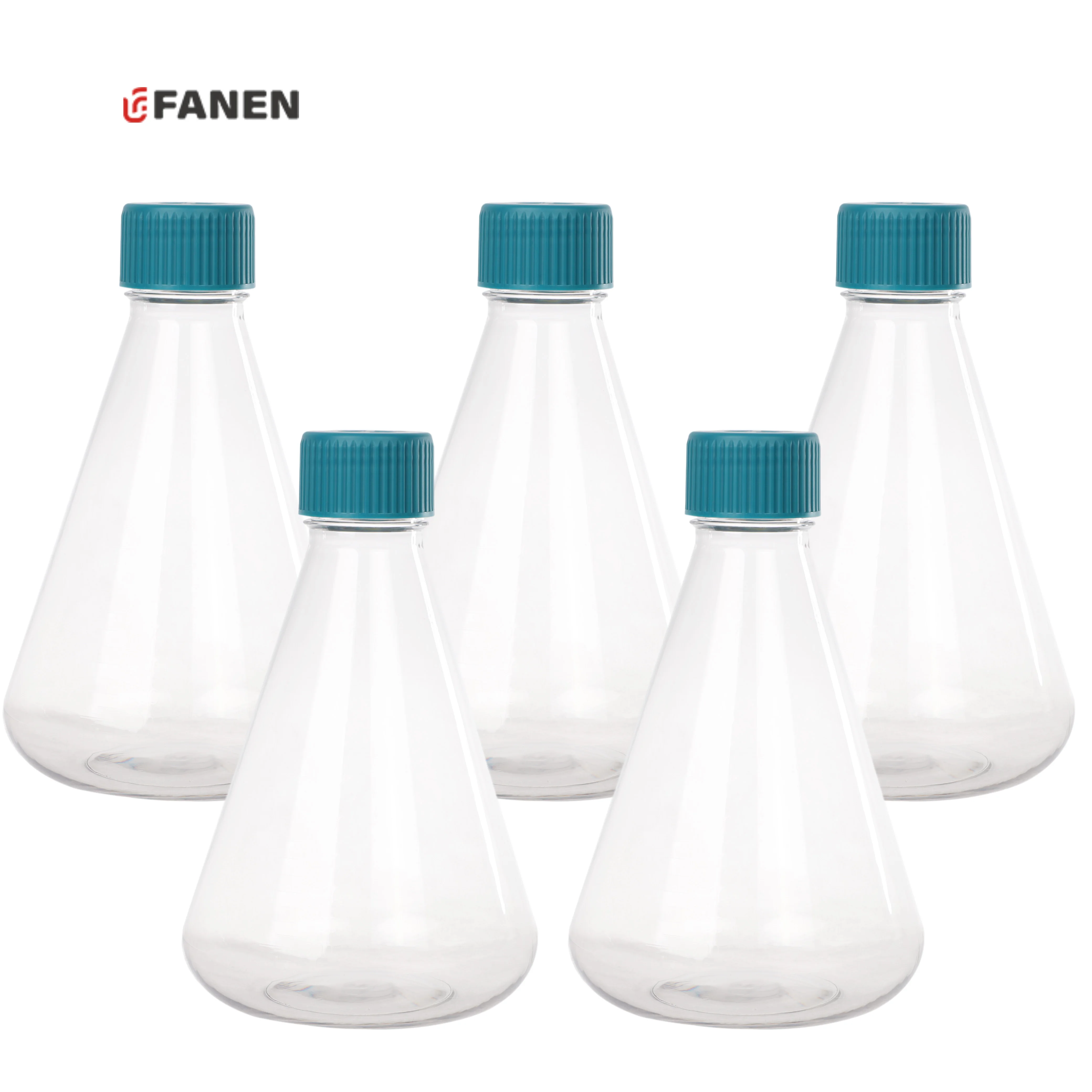 Fanen 1000ml Lab Medical PETG Cell Tissue Culture Shake Flask Plastic Erlenmeyer Shake Flask with Vented Cap