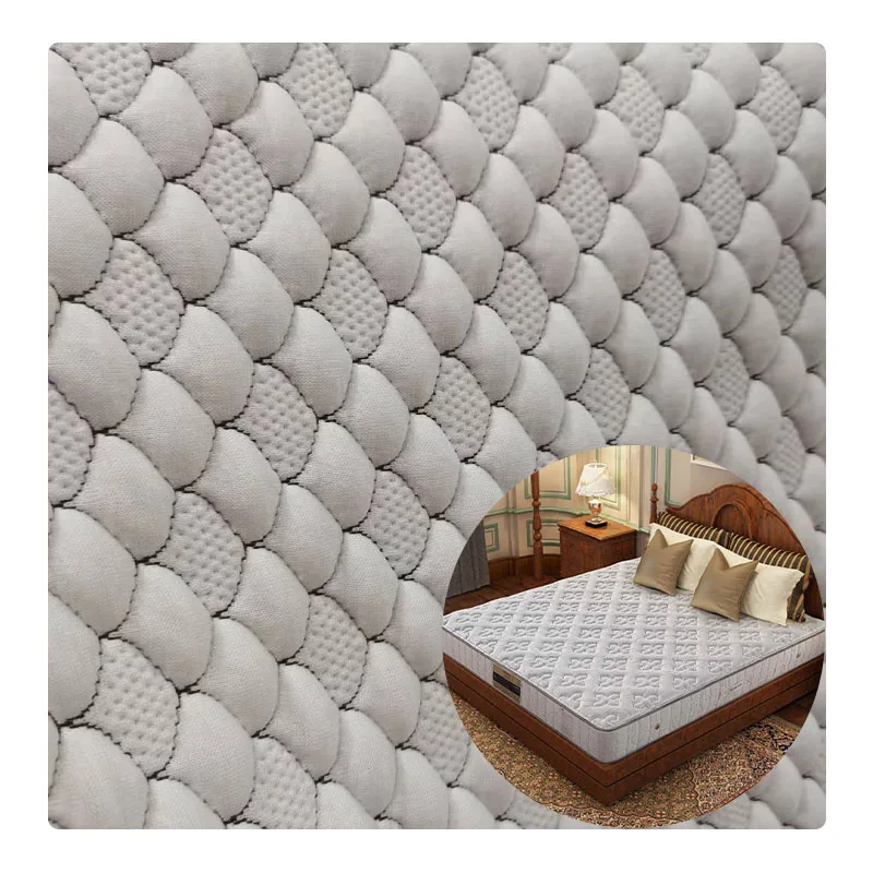 Factory direct sales of home textiles Mattress pillow  polyester satin jacquard fabric Bamboo fiber graphene mattress fabric