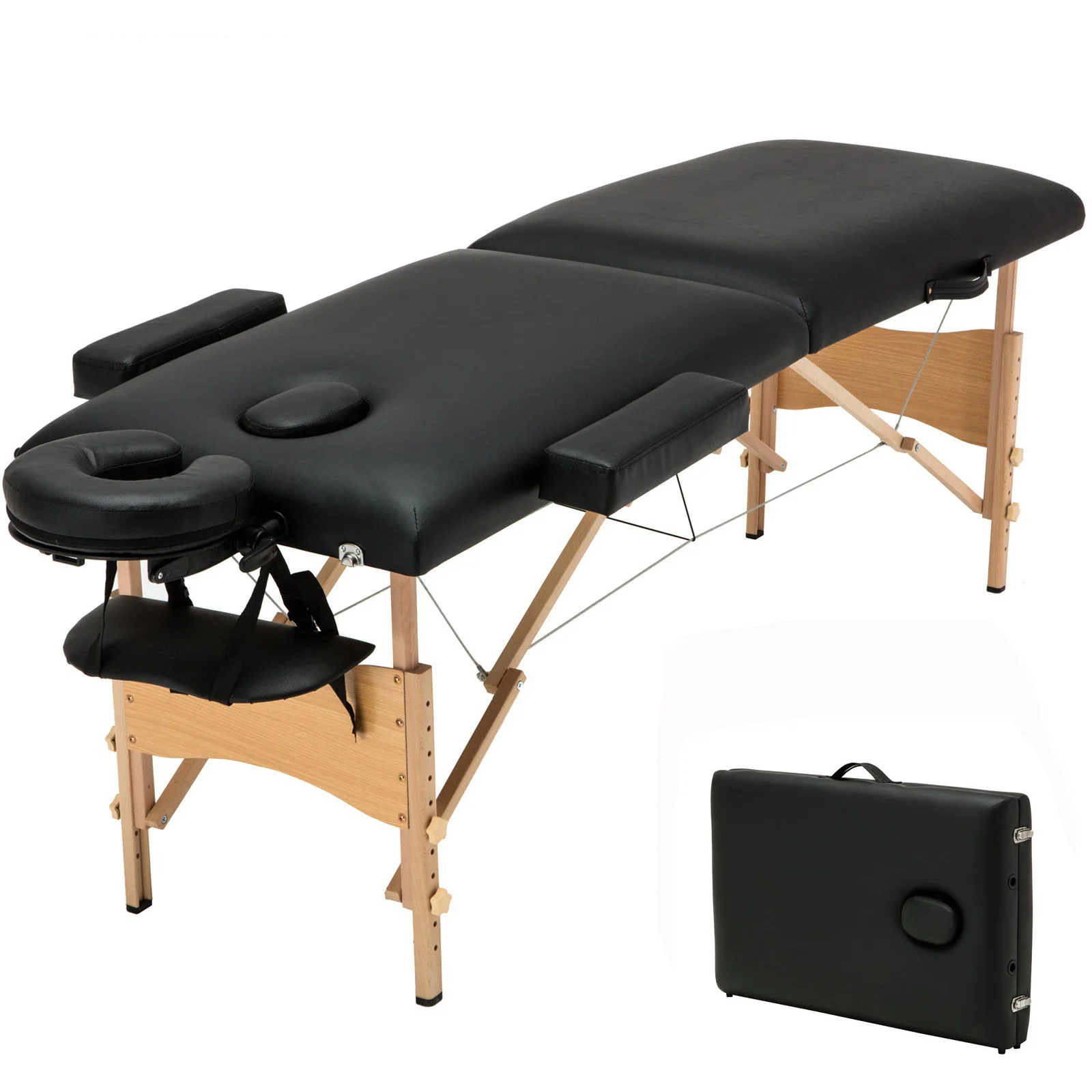 Best Selling Wooden Leg Massage Spa Facial Bed with Stool