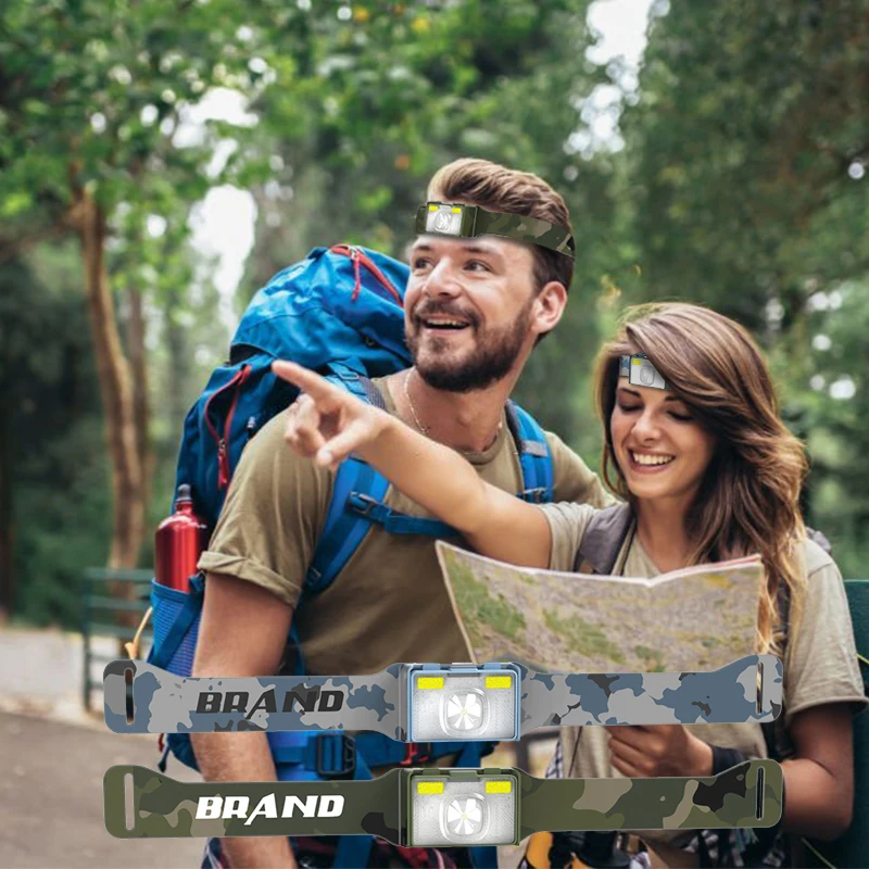 UMIONE 2024 New Silicone Rechargeable Headlight LED Headlamp Light Outdoor Lantern Light Head Lamp Work Light