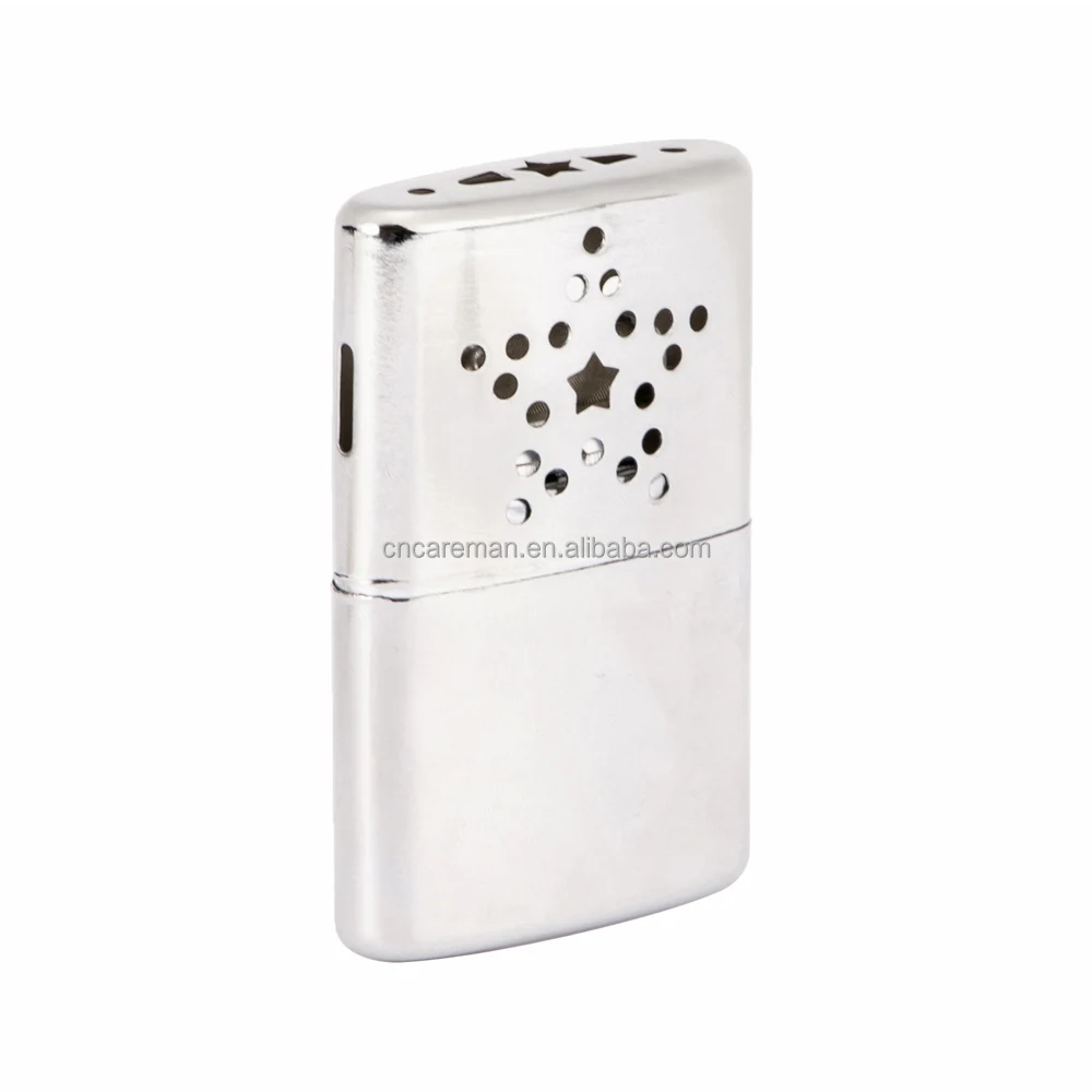Vintage Five-pointed Star Pattern Pocket Hand Warmer, Lighter Fluid Oil Handwarmer Ultralight Fishing Pentacle Pentagram Silver