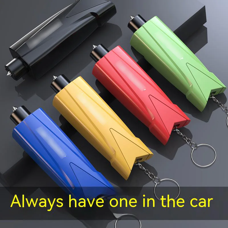 Hot-selling car emergency tools key chain rescue tools seat belt cutter car safety hammer female self-defense window crusher