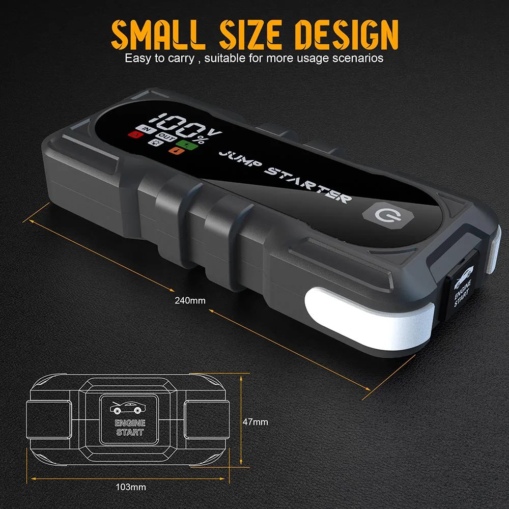 Multifunction 12v Power Bank Vehicle Booster New Car Truck Lithium Ion Battery USB C Universal Jump Starter For Cars