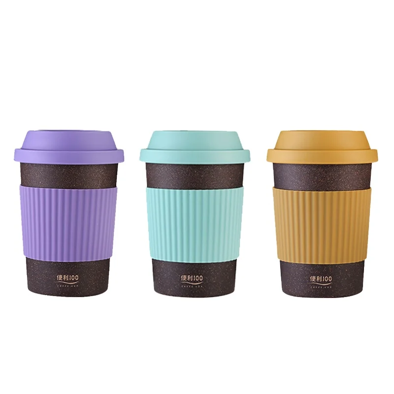 Wholesale Custom Sustainable Coffee Grounds Portable Matte Reusable Double Walled Travel Coffee Cup