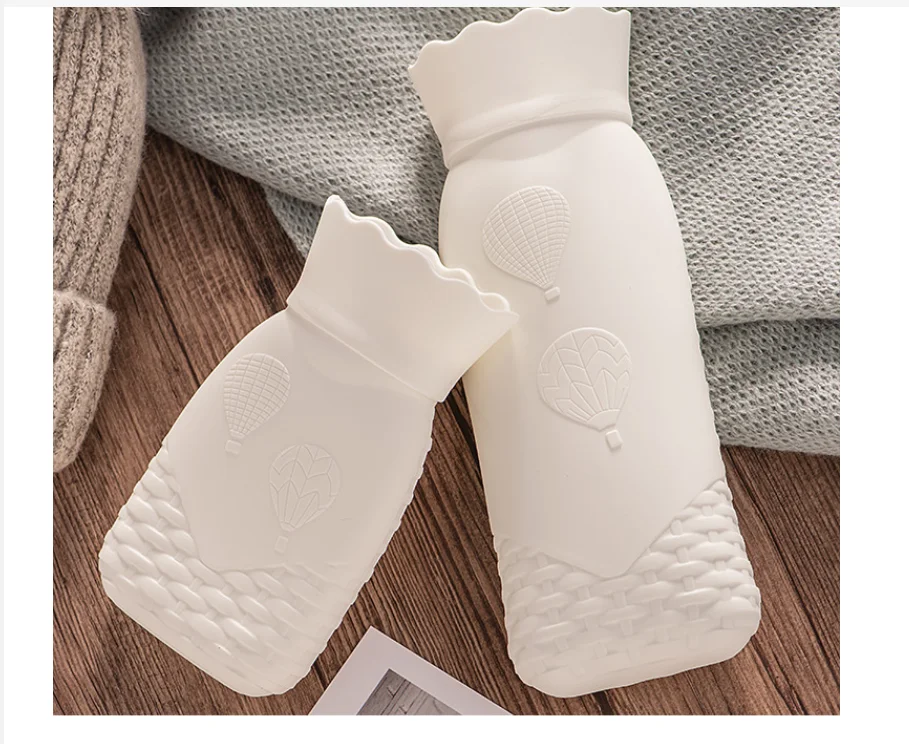 Cheap Reusable Microwave Heating Silicone Hot Water Bag Hand Warmer with Knit Cover