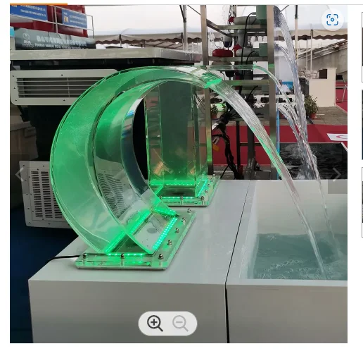 7colors indoor decorative acrylic waterfall with led light strip and adaptor for garden water scape