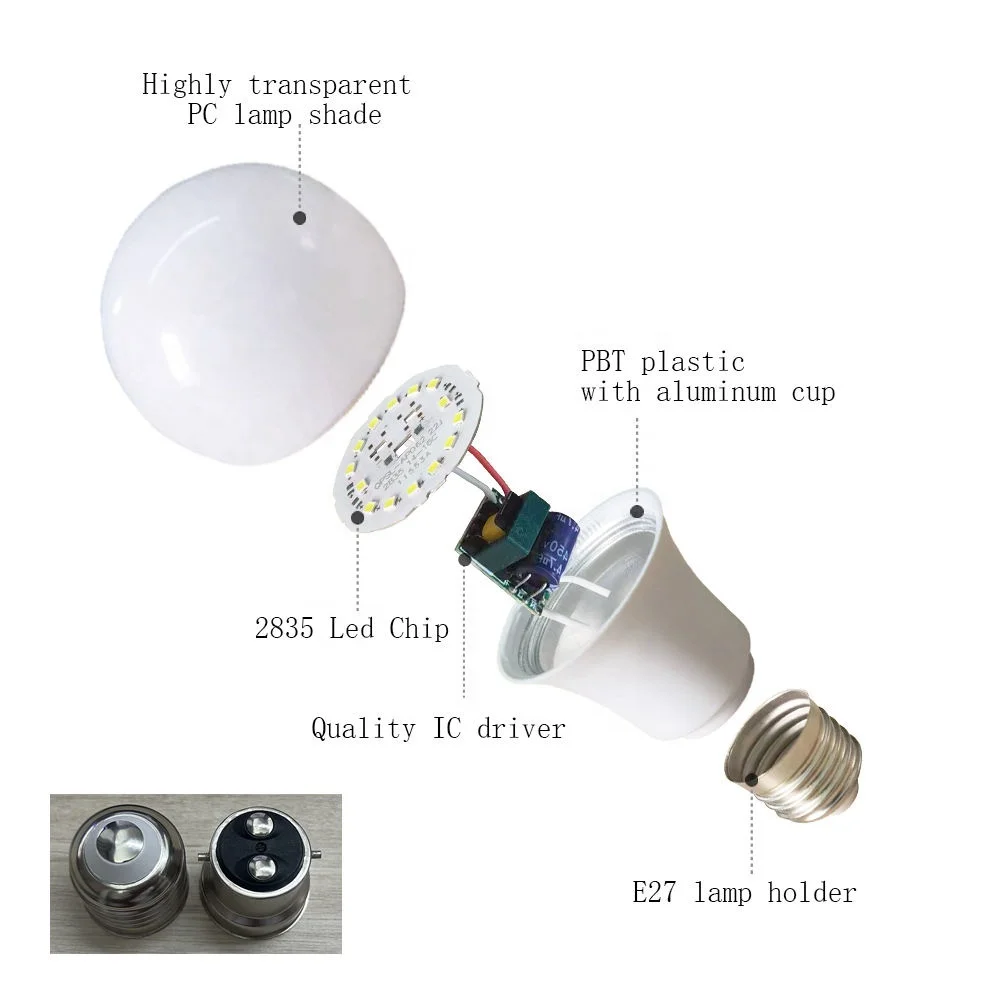 Zhongshan LED Bulbs Tubes Manufacturer OEM SKD Raw Materials E27 Aluminum Driver Whole SKD Kit for LED Bulbs Machine Assembly