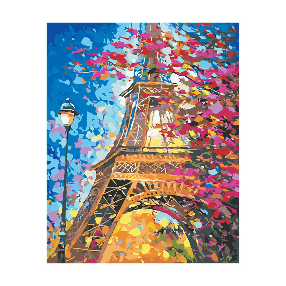 Painting By Numbers DIY 5D Paint Kit Canvas For Kids Custom Children Adult Picture Art Crafts the Eiffel Tower