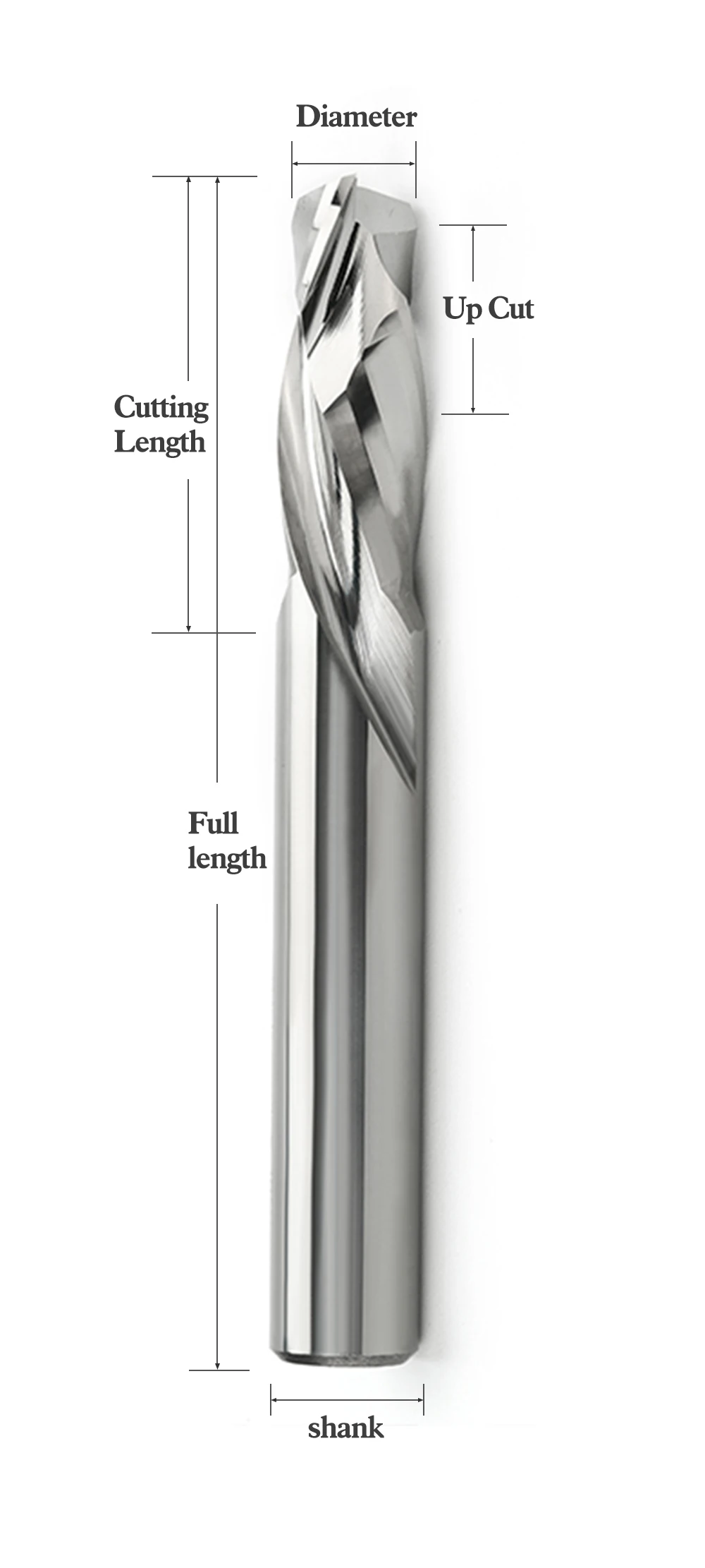 Solid Carbide 3 Flute Up and Downcut Milling Cutter 3 Flute Compression End Mills For Woodworking