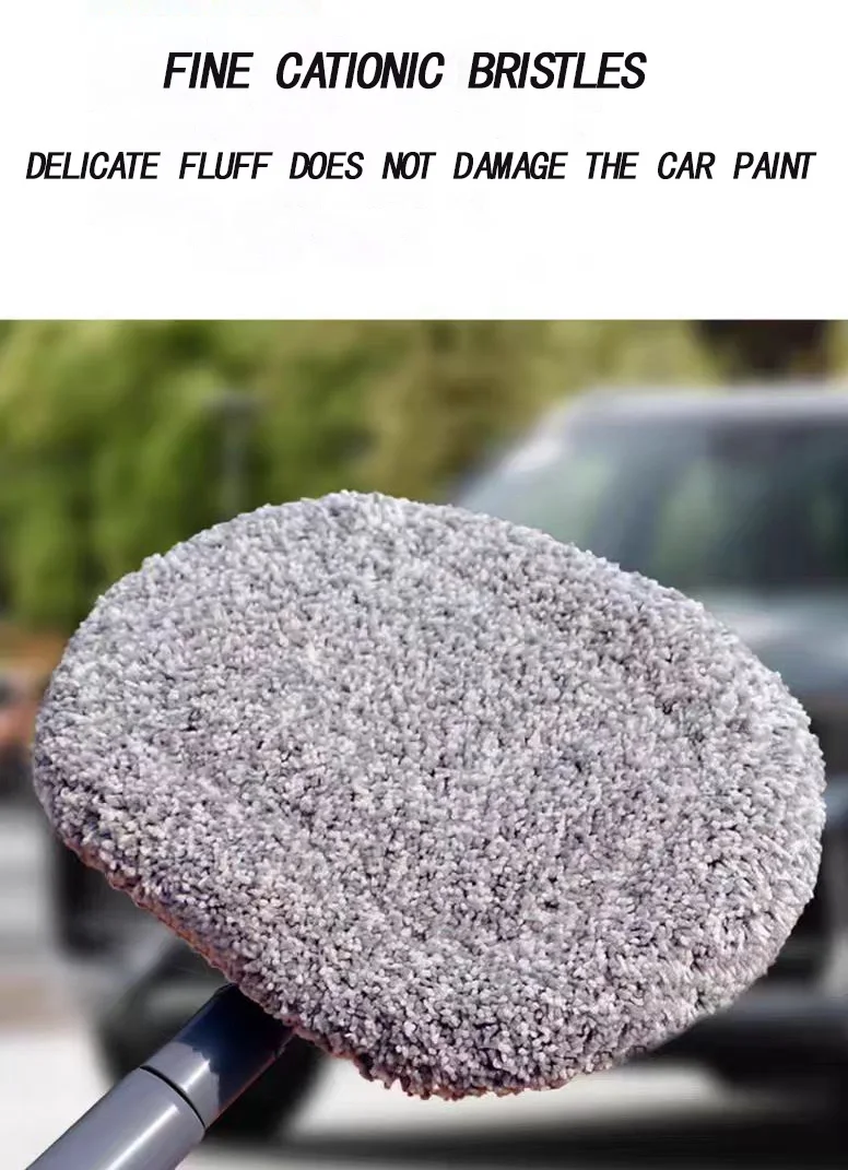 Long-Handle Microfiber Chenille Car Detailing Brush Mop Soft EVA and ABS Tire Cleaning Tool for Cars Trucks RVs Trailers