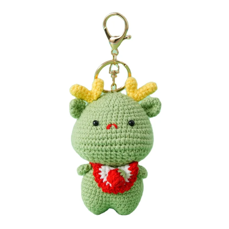 Wholesale Best Selling Cartoon Woven Key Ring Accessories Zinc Alloy PP Cotton Crochet Stuffed Animal Pendant Keychain