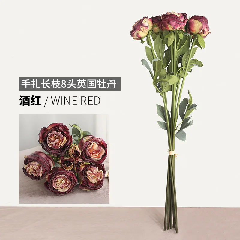 Indoor Center Pieces Ine Peony 3D Nail Calla Lily Cherry Blossom Flowers Decoration With Lights