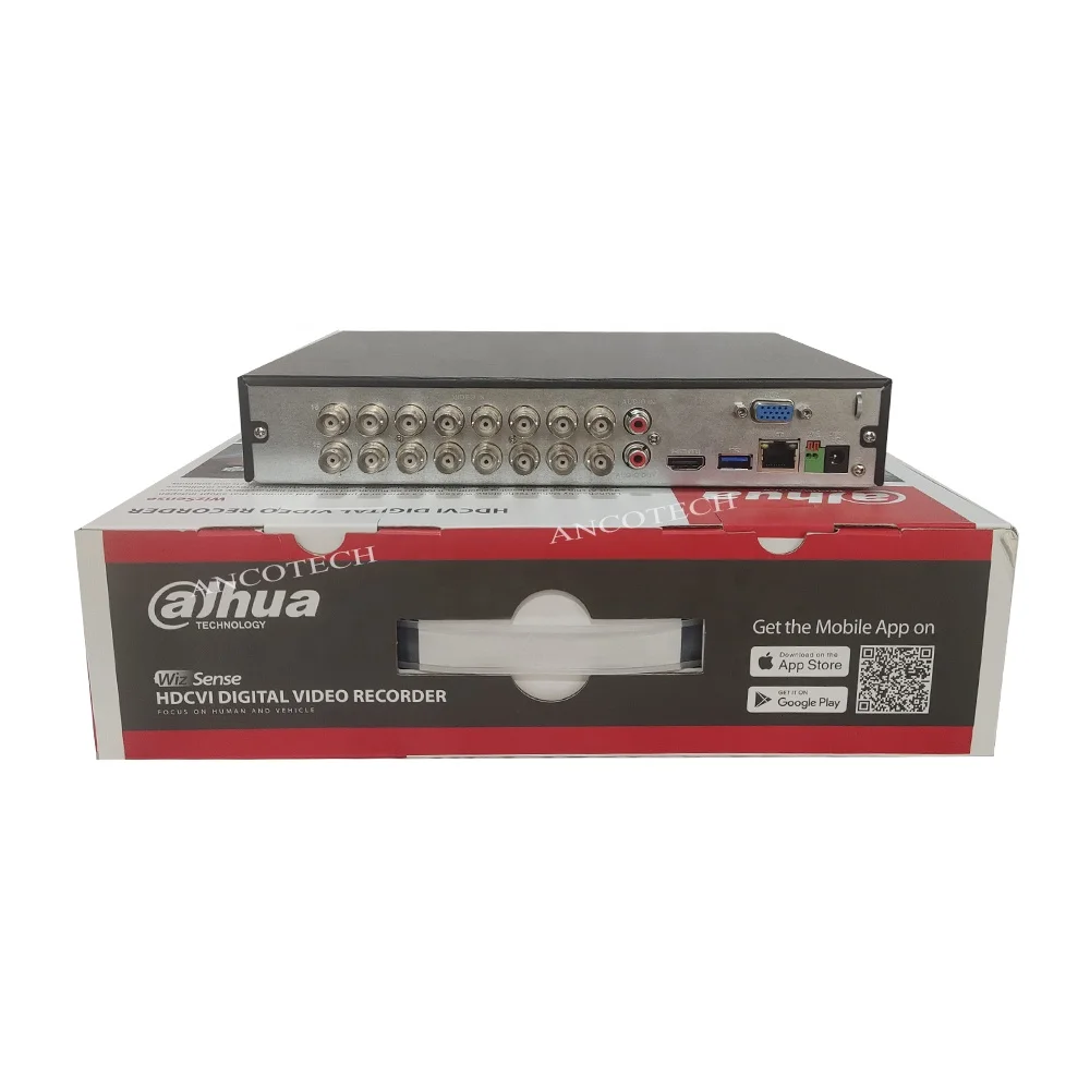 XVR5216A-4KL-I3 H.265+/H.265 dual-stream XVR HDCVI TVI IP AHD dvr 16 channel 4k 2HDD with human face recognition XVR dahua