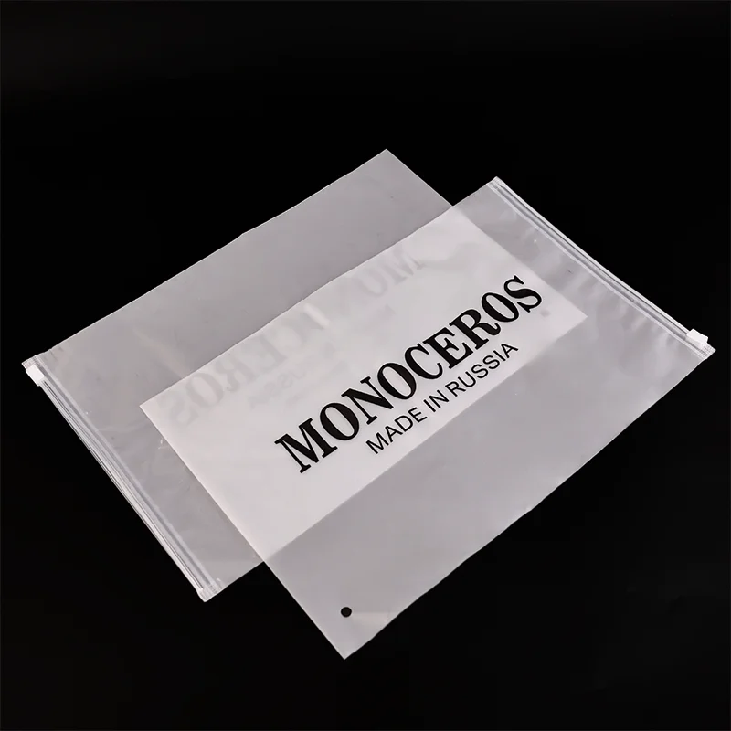 Resealable Poly EVA PE Clothing T-Shirts Bag Custom Logo Frosted Zipper Plastic Packaging Zip Lock Bag for Clothes