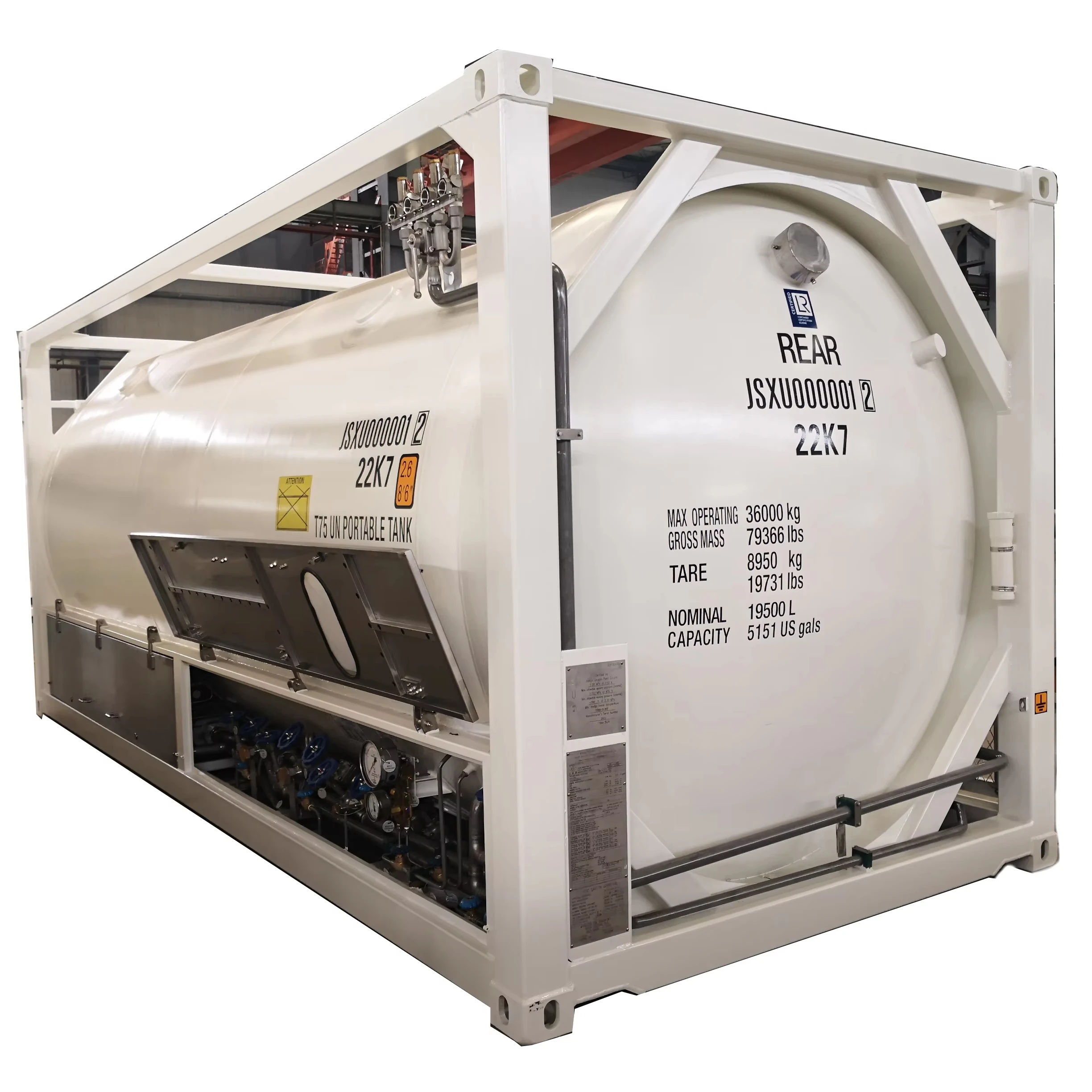 LR Intermodal 20 ft 40 ft LNG T75 Storage Transport LO2 LN2 LAr Cryogenic liquid gas tank container ISO TANK CONTAINER