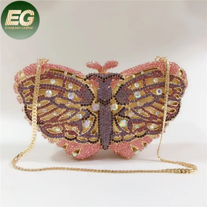 LEB1365 Mini rhinestone purses and handbags dazzle clutch bags women diamond purse wedding dance party butterfly crystal bag