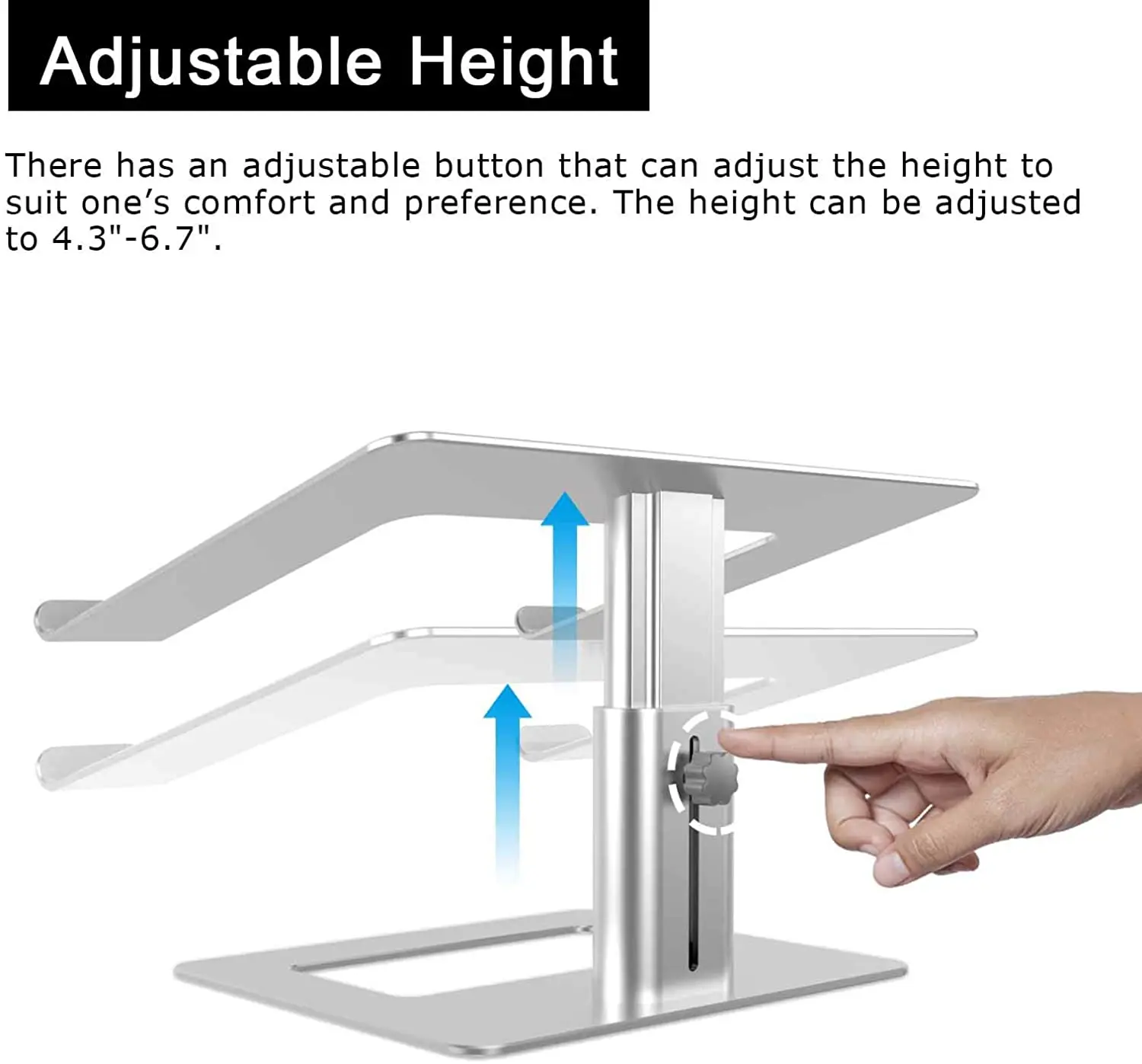 Hot Sale portable adjustable aluminum laptop stand foldable laptop desk holder riser metal notebook table support