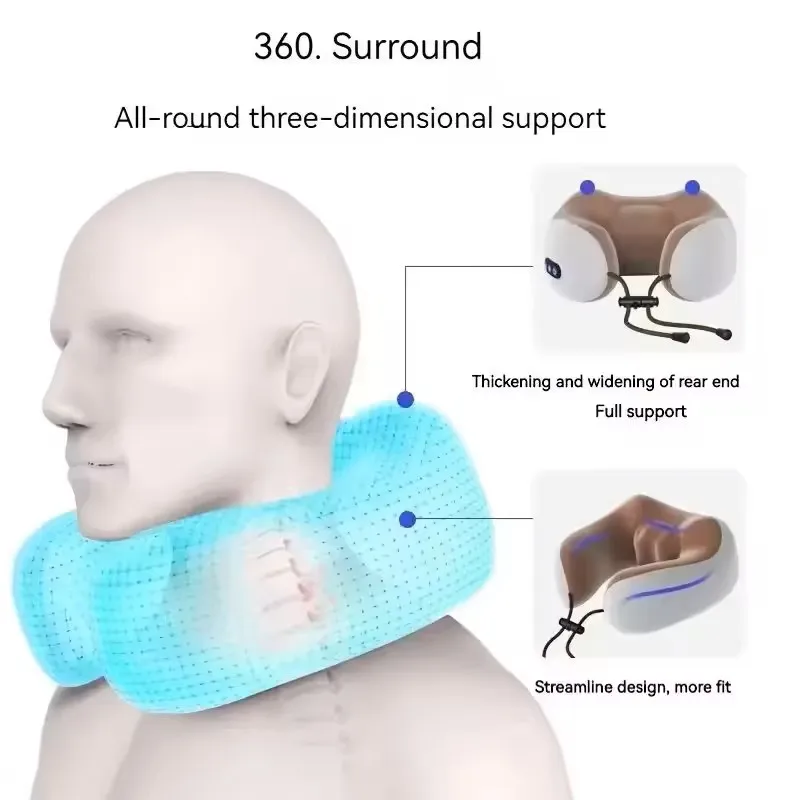 4 Key Travel U-shaped Pillow Neck Massager Electric Vibrating Home Use Cervical Soft Neck Shoulder Massage Pillow