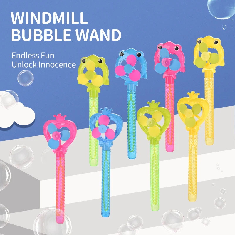 Summer party favors soap big giant water stick toy magic wand windmill crown bubble wand for children