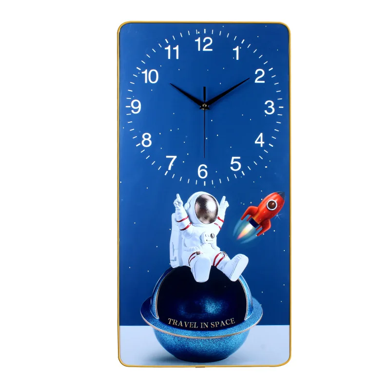 square painting hot sale retro creative wood & plastic art clock luxury christmas decorations wall clock for living room