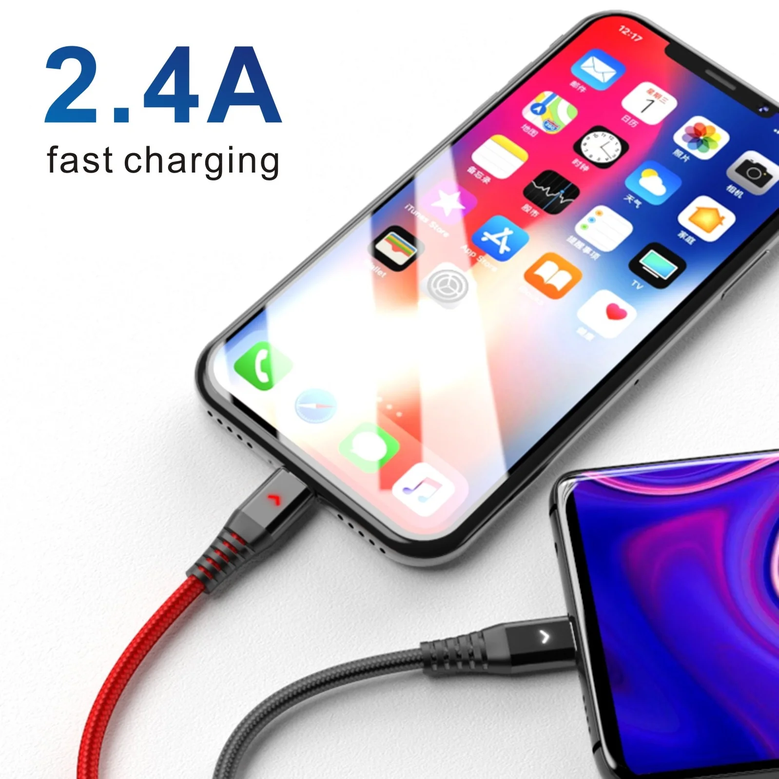  Konfulon высококачественные многофункциональные USB-кабели со светодиодной подсветкой 3 в 1 быстрая зарядка нейлоновый Плетеный