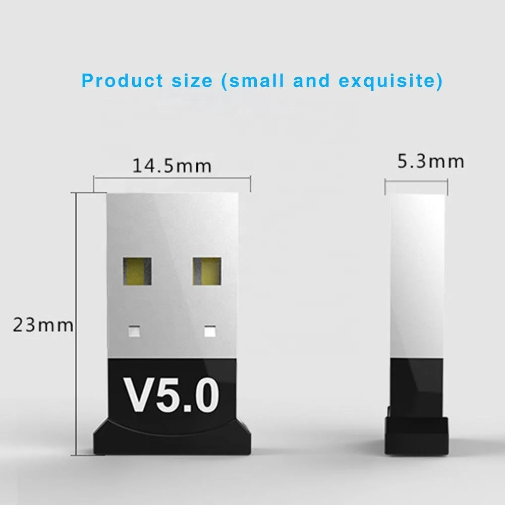 Mini USB Adapter True V5.0 Bluetooth Receiver Wireless Mini USB Bluetooth Dongle Receiver For Laptop Mouse Keyboard Accessories