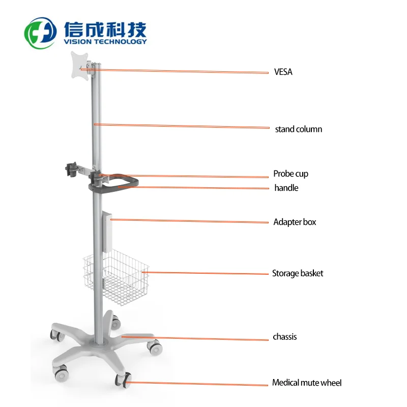 Portable portable trolley hospital  Hospital five-wheeled mobile cart  Factory high quality support OEM/ODM customization
