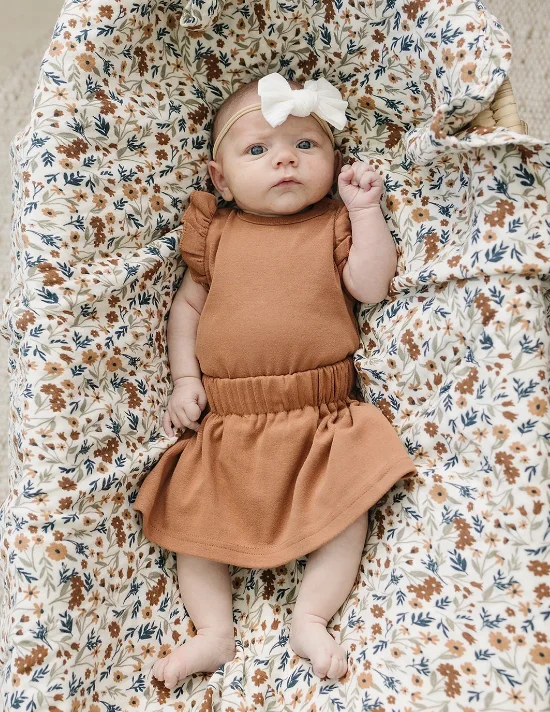 Детский льняной комбинезон в стиле бохо белый для девочек